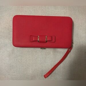 Red & Beige/White Wallet Clutch for Women
